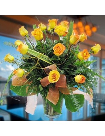 Jarron de rosas amarillas 