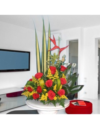 Arreglo de rosas rojas 