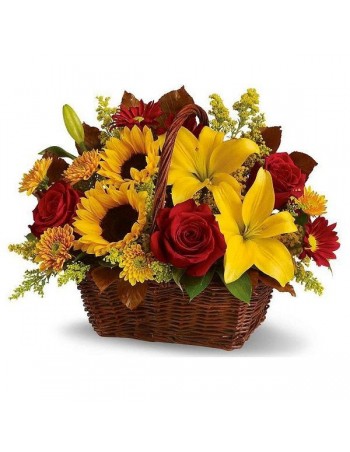 Canasta de Lirios y rosas 