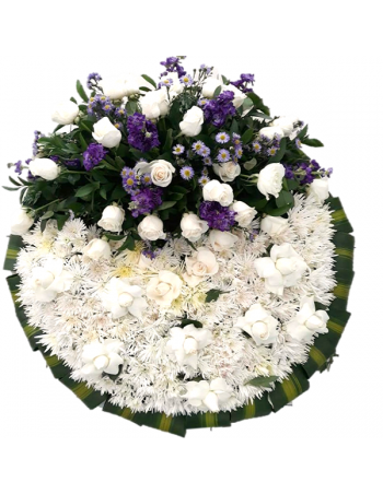 Corona redonda con palique blanco