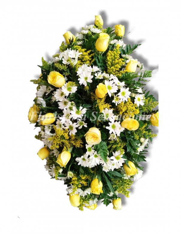 Funeral Arrangement in Roses and Daisies